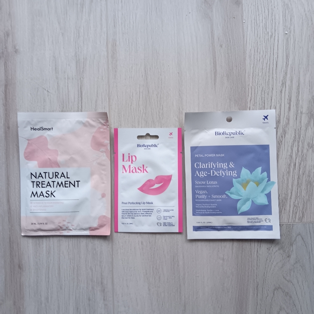 Face & Lip Mask Bundle Lot of 3 Anti-Inflammatory Hydrating Stocking Stuffers
